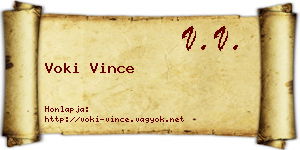 Voki Vince névjegykártya